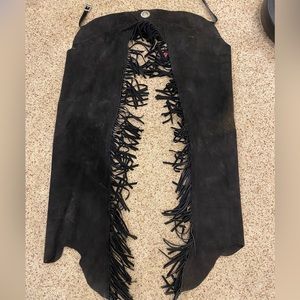 Western Fringe Black Chaps